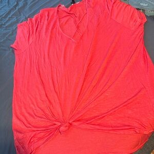 Bright coral/orange tee